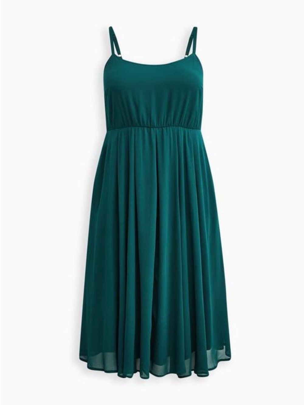 Torrid Midi Chiffon Pleated Dress - Botanical Green